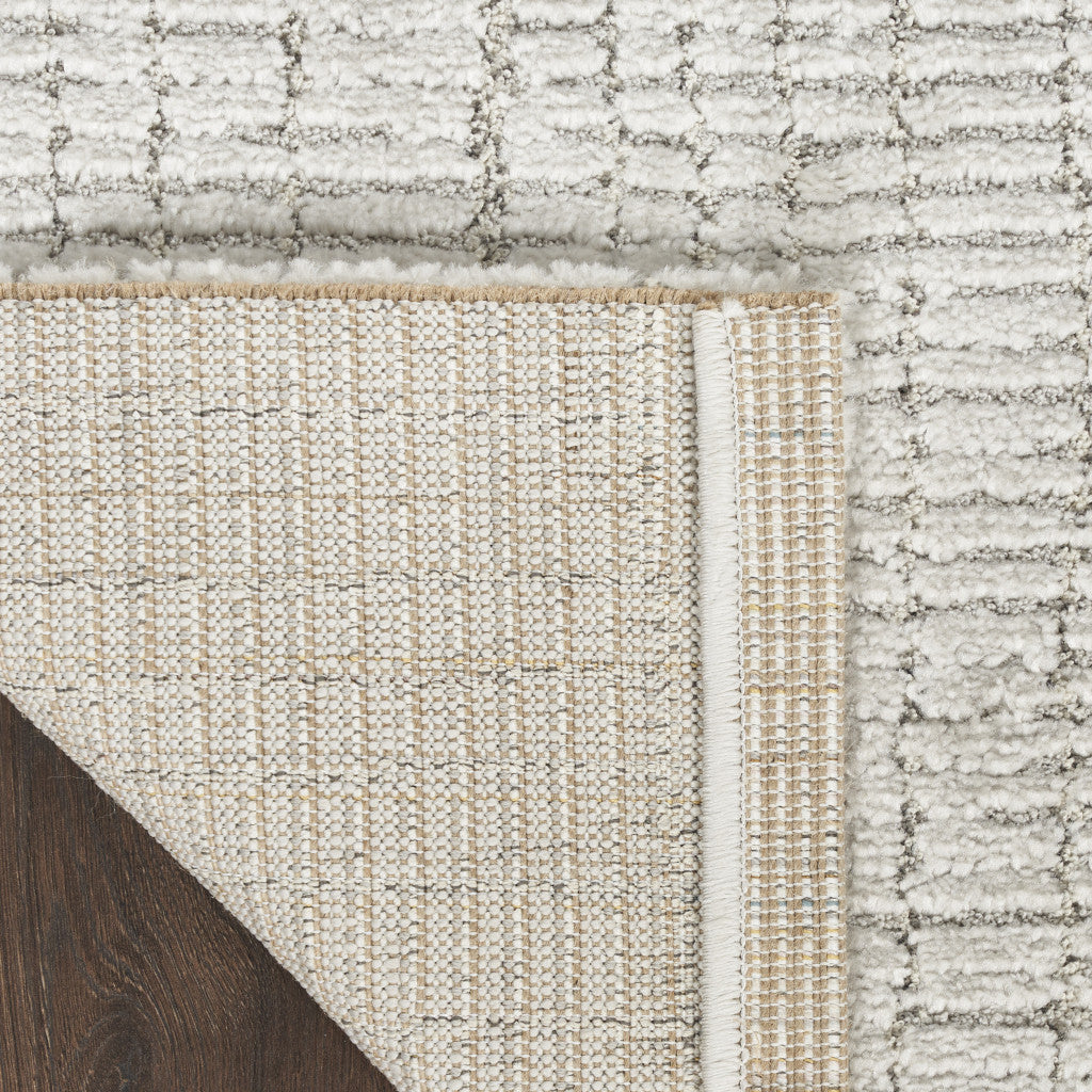 8' x 10' Gray and Ivory Abstract Power Loom Area Rug