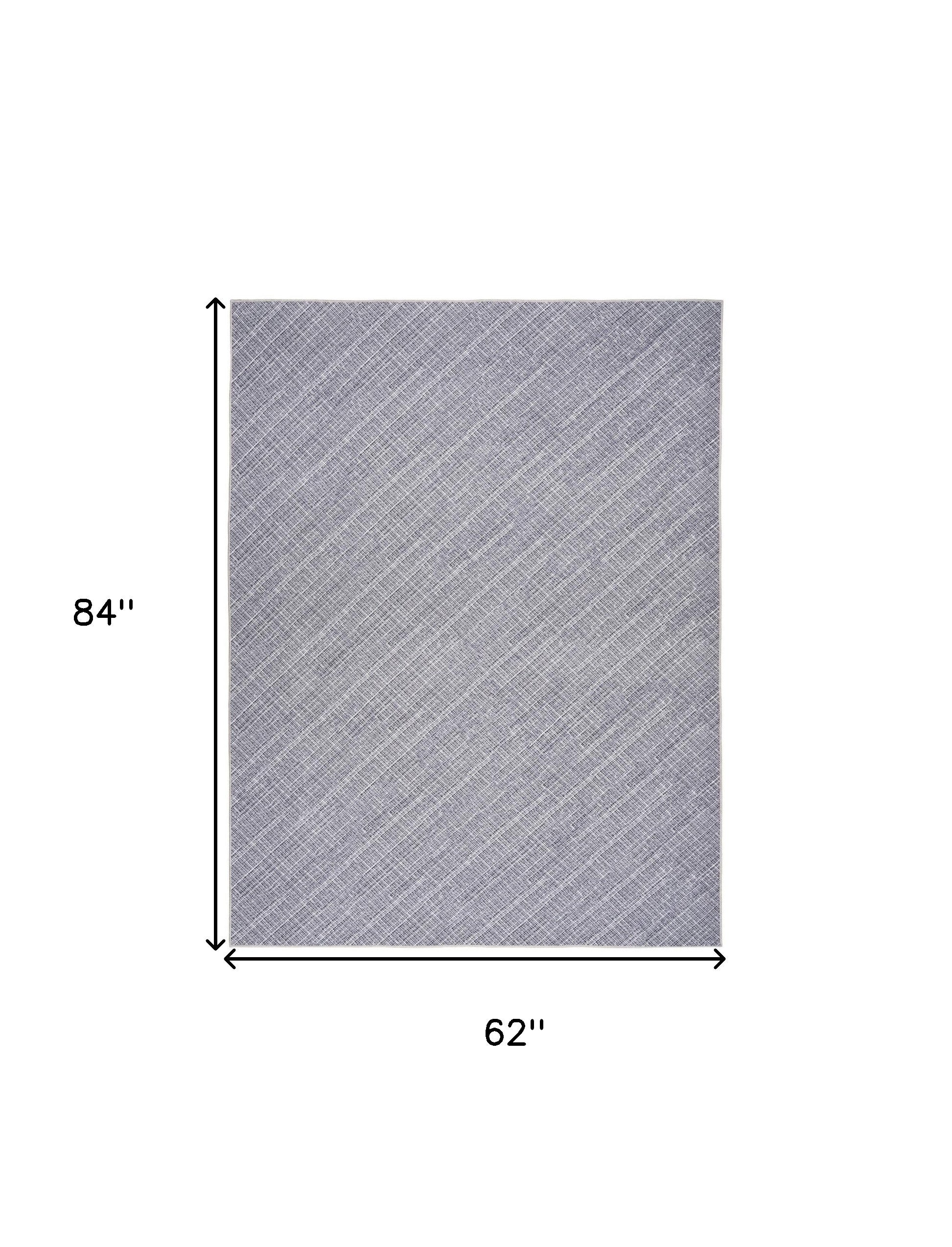 5' x 7' Gray and Ivory Abstract Power Loom Washable Non Skid Area Rug