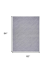 5' x 7' Gray and Ivory Abstract Power Loom Washable Non Skid Area Rug