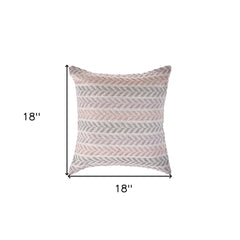Set of Four 18" X 18" Purple Beach Chevron Cotton Zippered Pillow