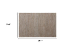 9' x 12' Beige Striped Hand Woven Area Rug