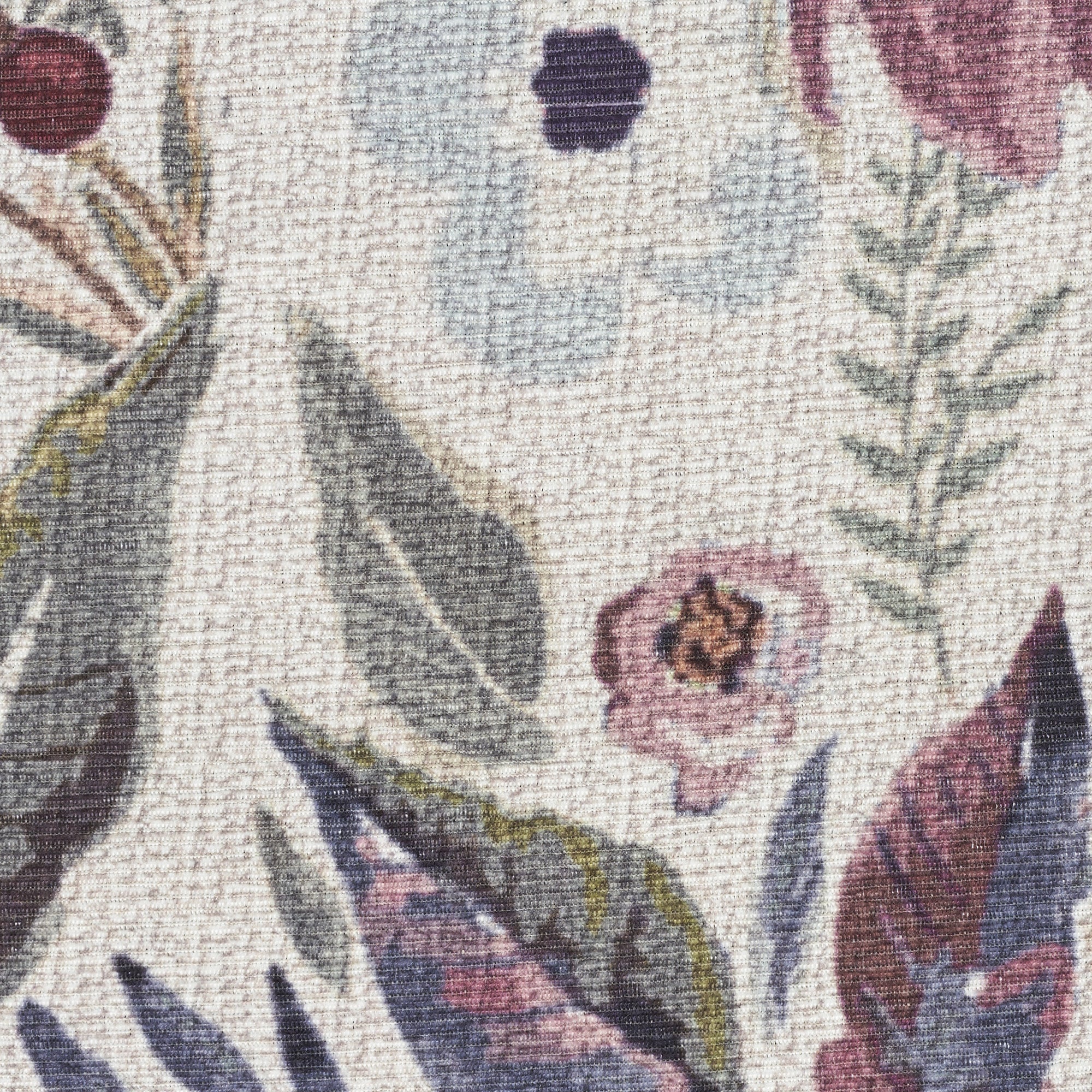 5' x 7' Ivory Pink and Green Floral Power Loom Washable Non Skid Area Rug