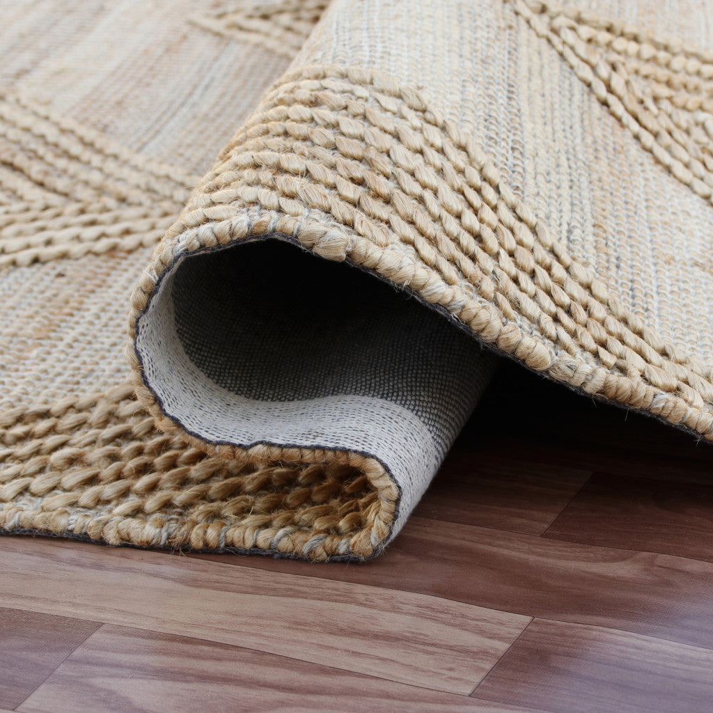 5' x 8' Brown Geometric Hand Woven Area Rug