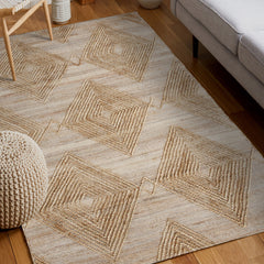 5' x 8' Brown Geometric Hand Woven Area Rug