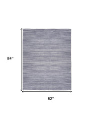 5' x 7' Gray and Ivory Abstract Power Loom Washable Non Skid Area Rug