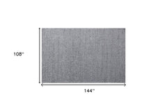 9' x 12' Gray Wool Striped Hand Woven Area Rug