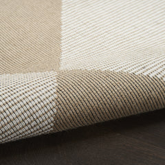 4' x 6' Natural and Ivory Geometric Power Loom Washable Non Skid Area Rug