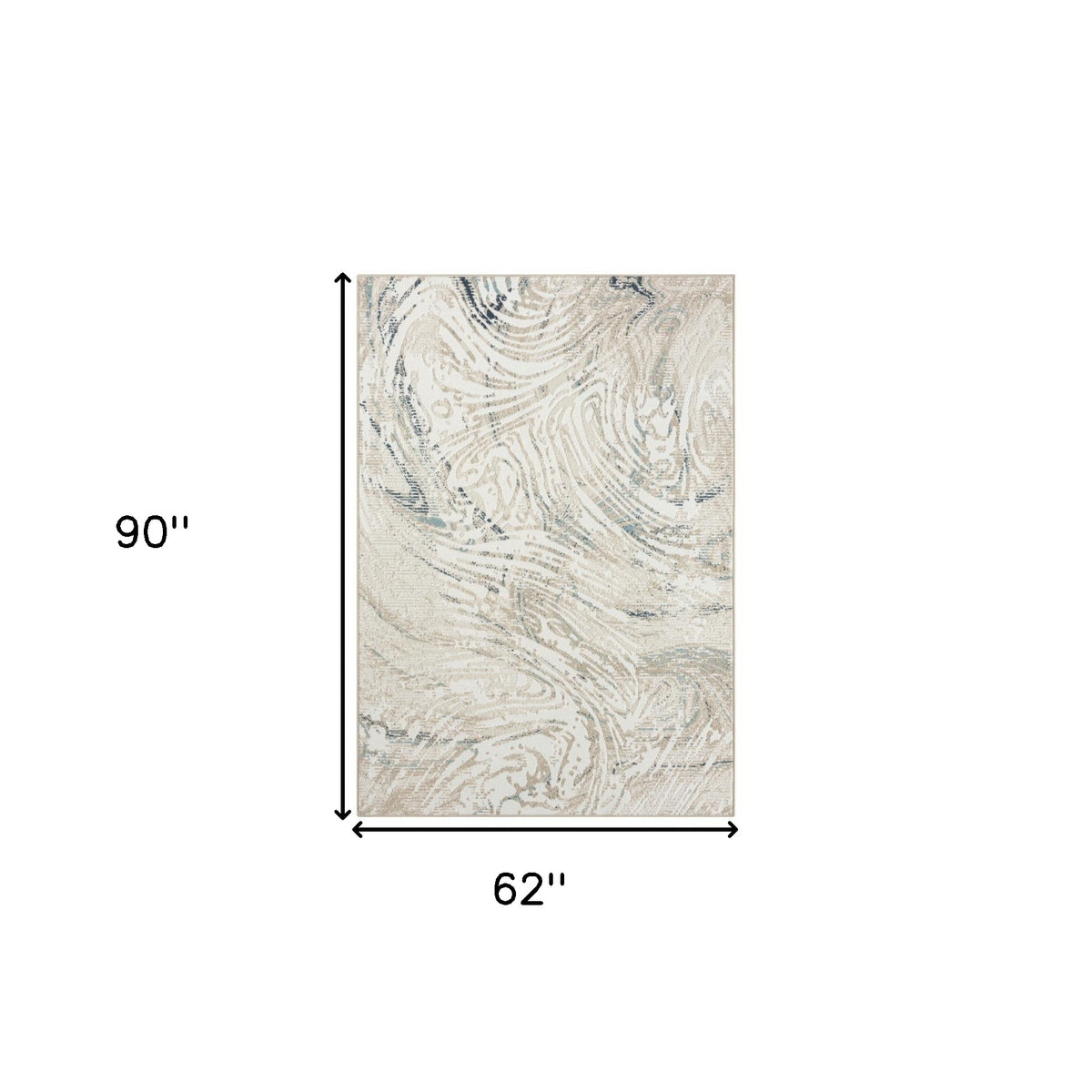 5' x 7' Gray Abstract Area Rug