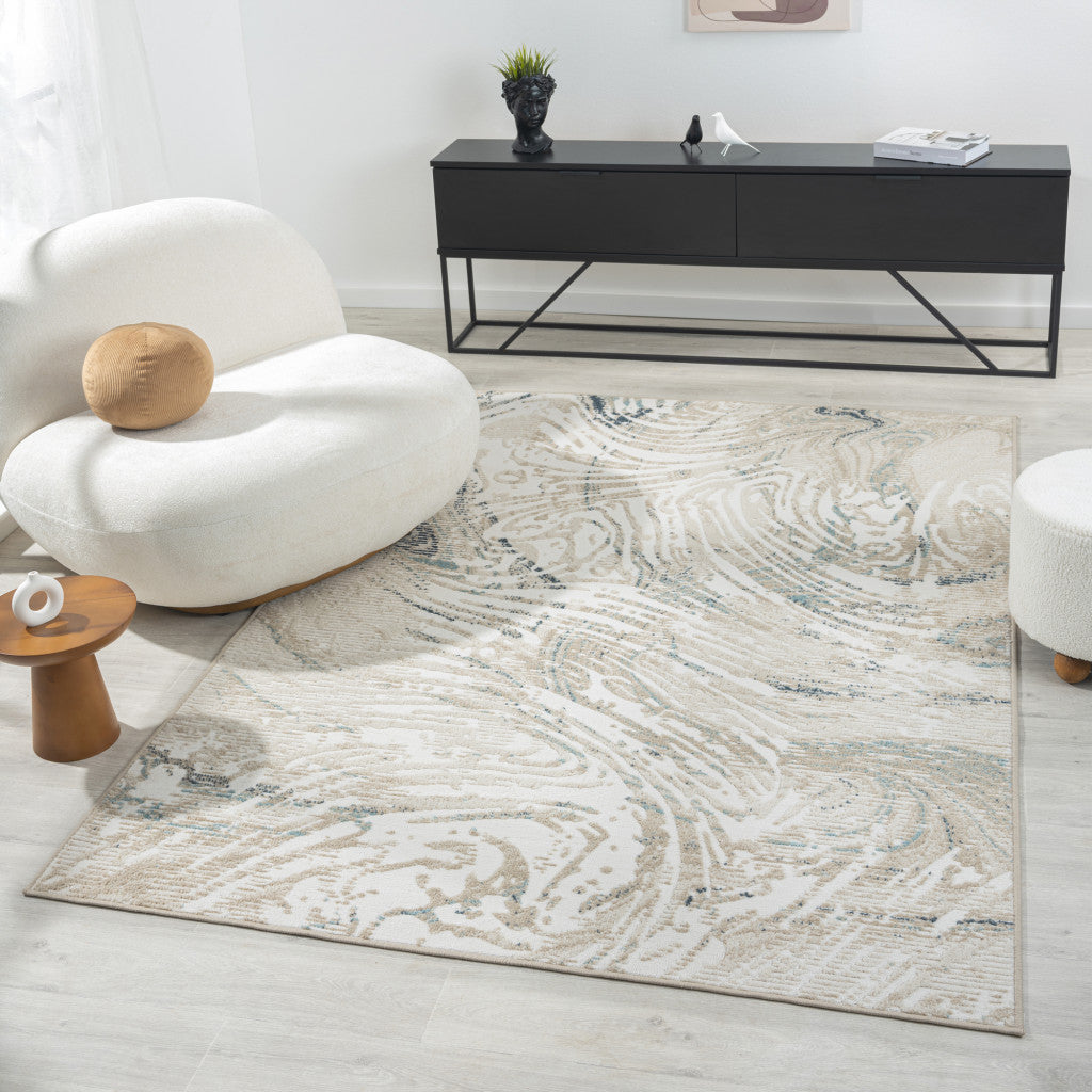 5' x 7' Gray Abstract Area Rug