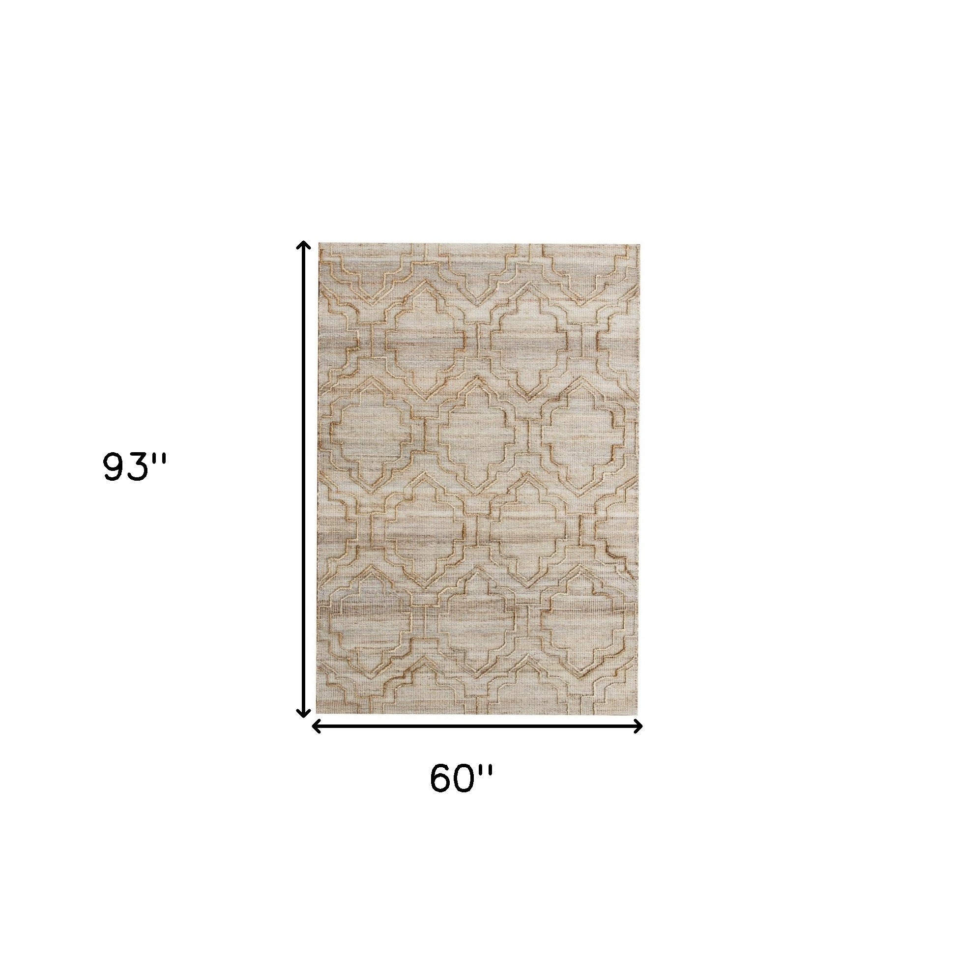 5' x 8' Brown Trellis Hand Woven Area Rug