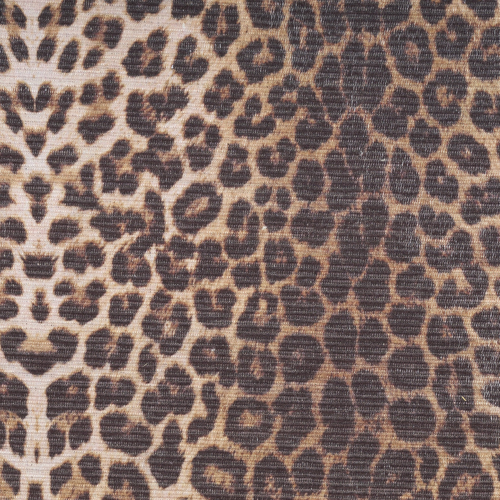 6' x 9' Brown and Ivory Leopard Print Power Loom Washable Non Skid Area Rug