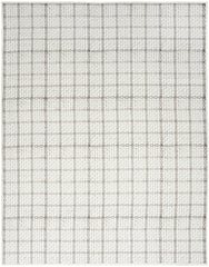 8' x 10' Ivory and Gray Geometric Power Loom Washable Non Skid Area Rug