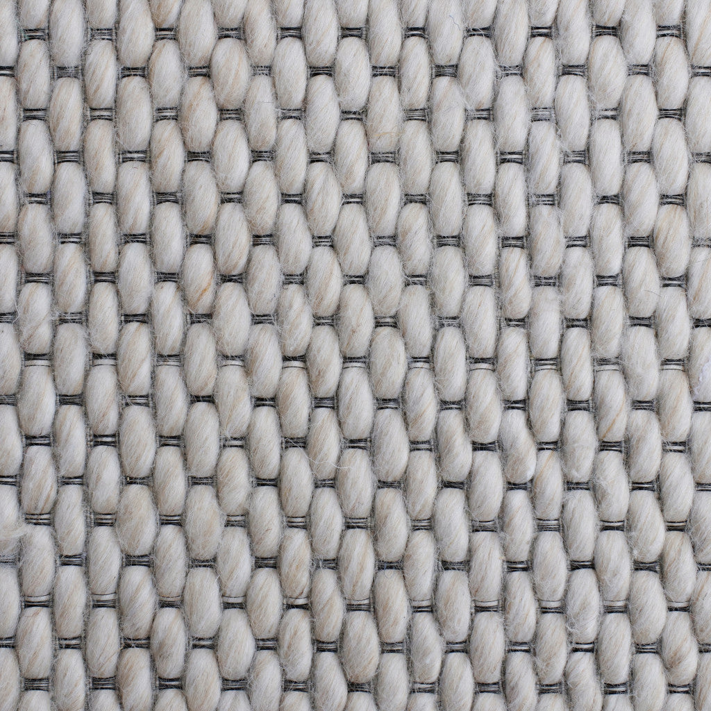 9' x 12' Beige Wool Hand Woven Area Rug