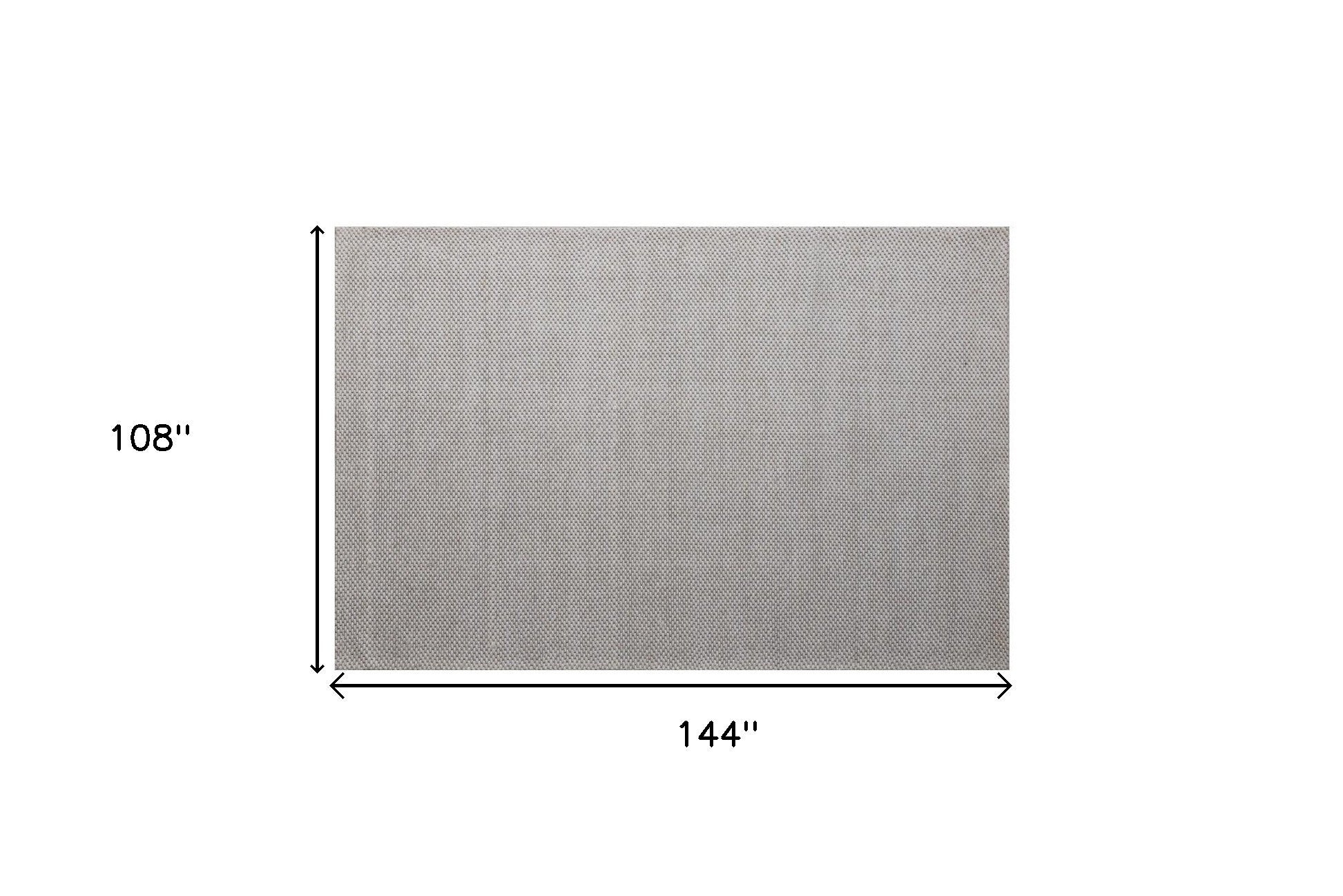 9' x 12' Beige Wool Hand Woven Area Rug