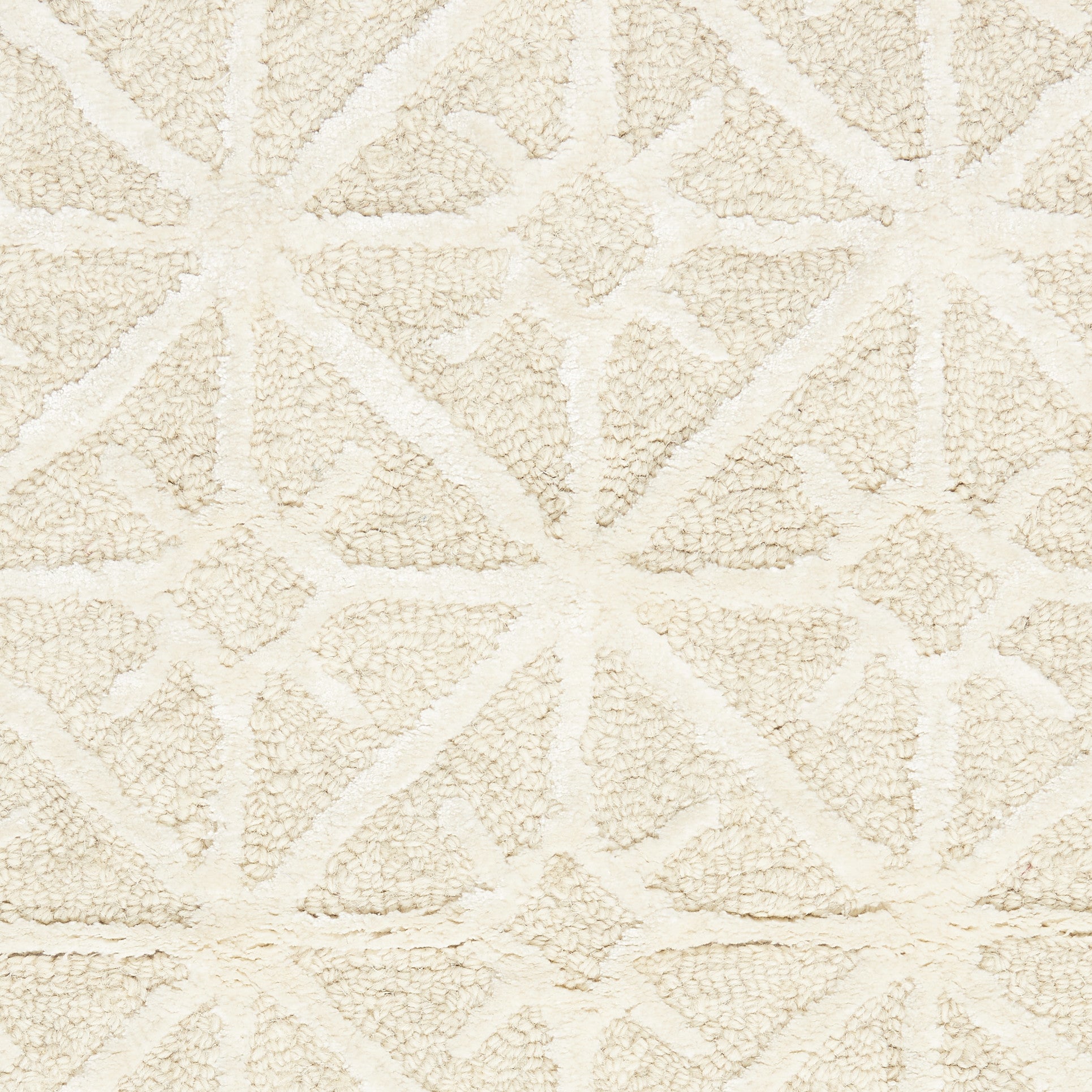 4' x 6' Ivory and Tan Geometric Hand Tufted Area Rug
