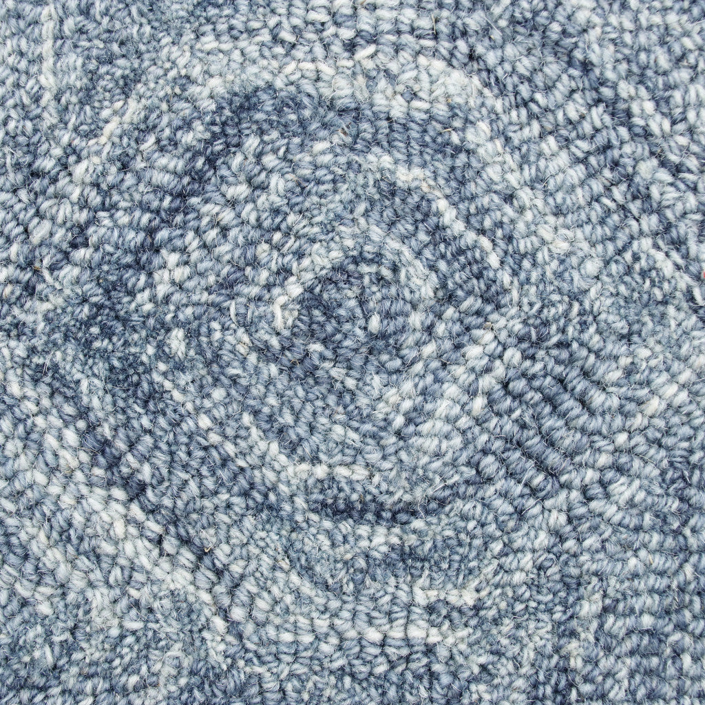 5' x 7' Blue Wool Geometric Hand Tufted Area Rug