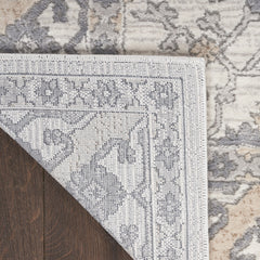 9' x 12' Gray and Ivory Oriental Power Loom Area Rug