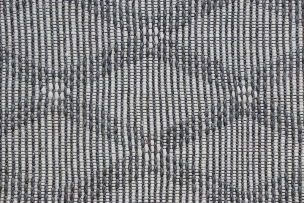 9' x 12' Gray Wool Geometric Hand Woven Area Rug