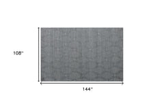 9' x 12' Gray Wool Geometric Hand Woven Area Rug