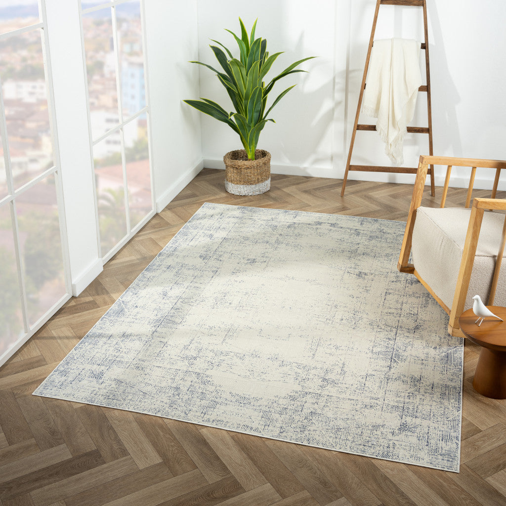 5' x 7' Gray Abstract Washable Non Skid Area Rug