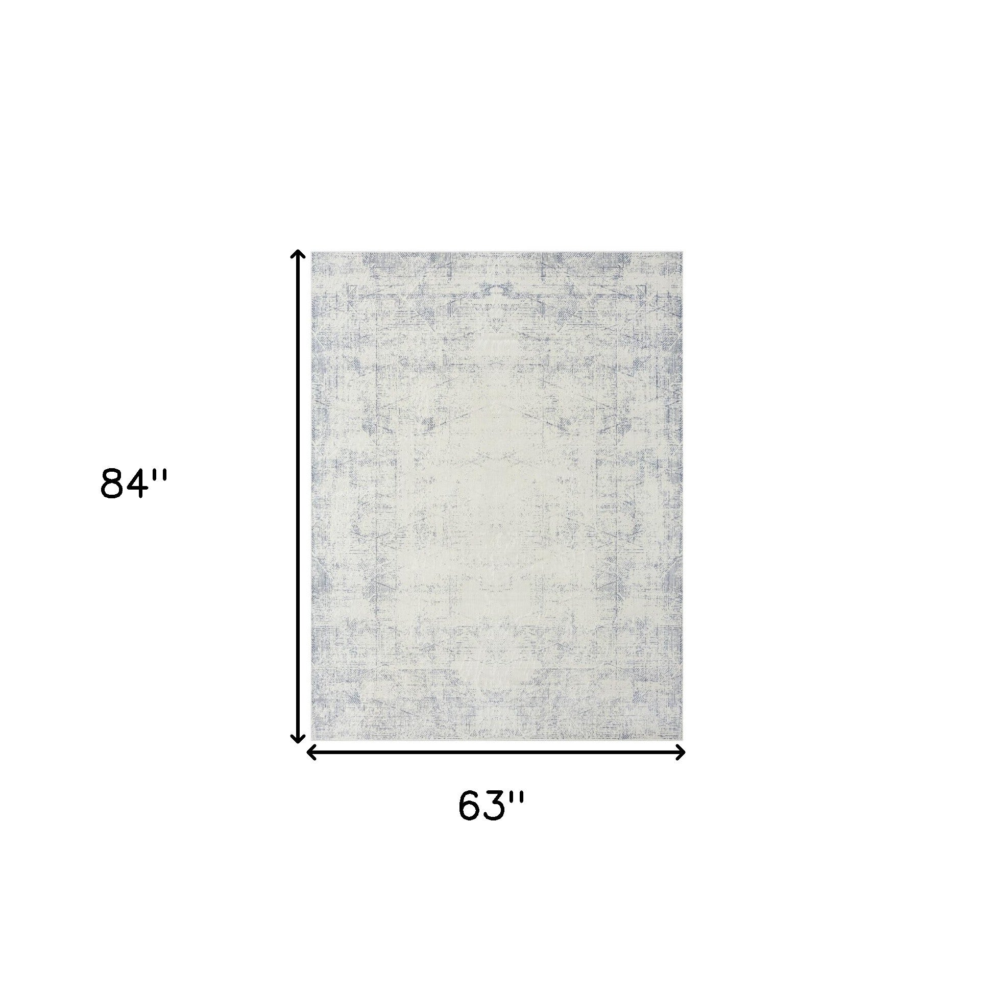 5' x 7' Gray Abstract Washable Non Skid Area Rug