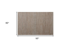 5' x 7' Beige Striped Hand Woven Area Rug