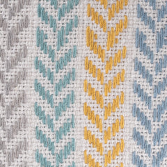 Set of Four 18" X 18" Yellow Beach Chevron Cotton Zippered Pillow