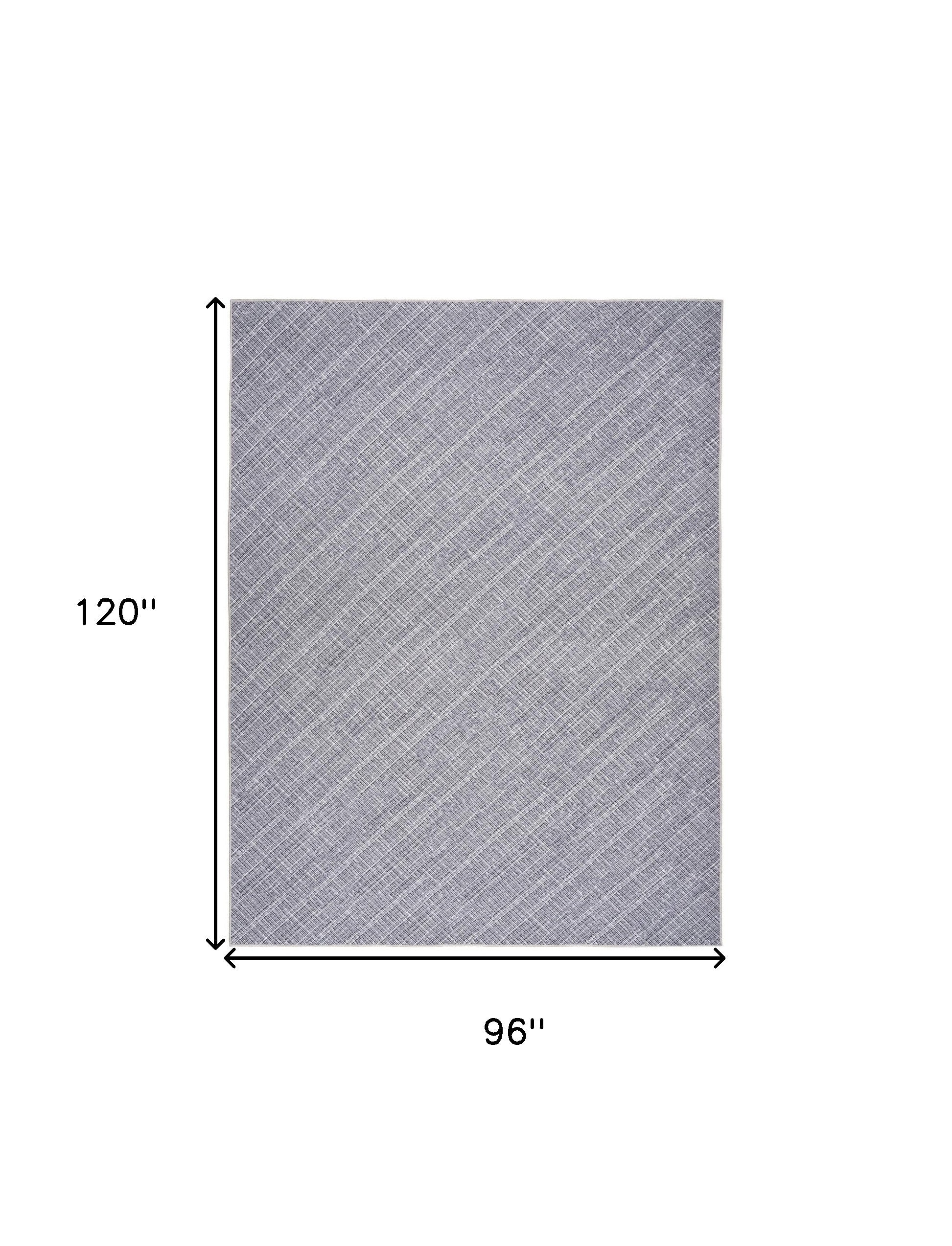 8' x 10' Gray and Ivory Abstract Power Loom Washable Non Skid Area Rug