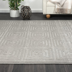 8' x 10' Gray Geometric Area Rug