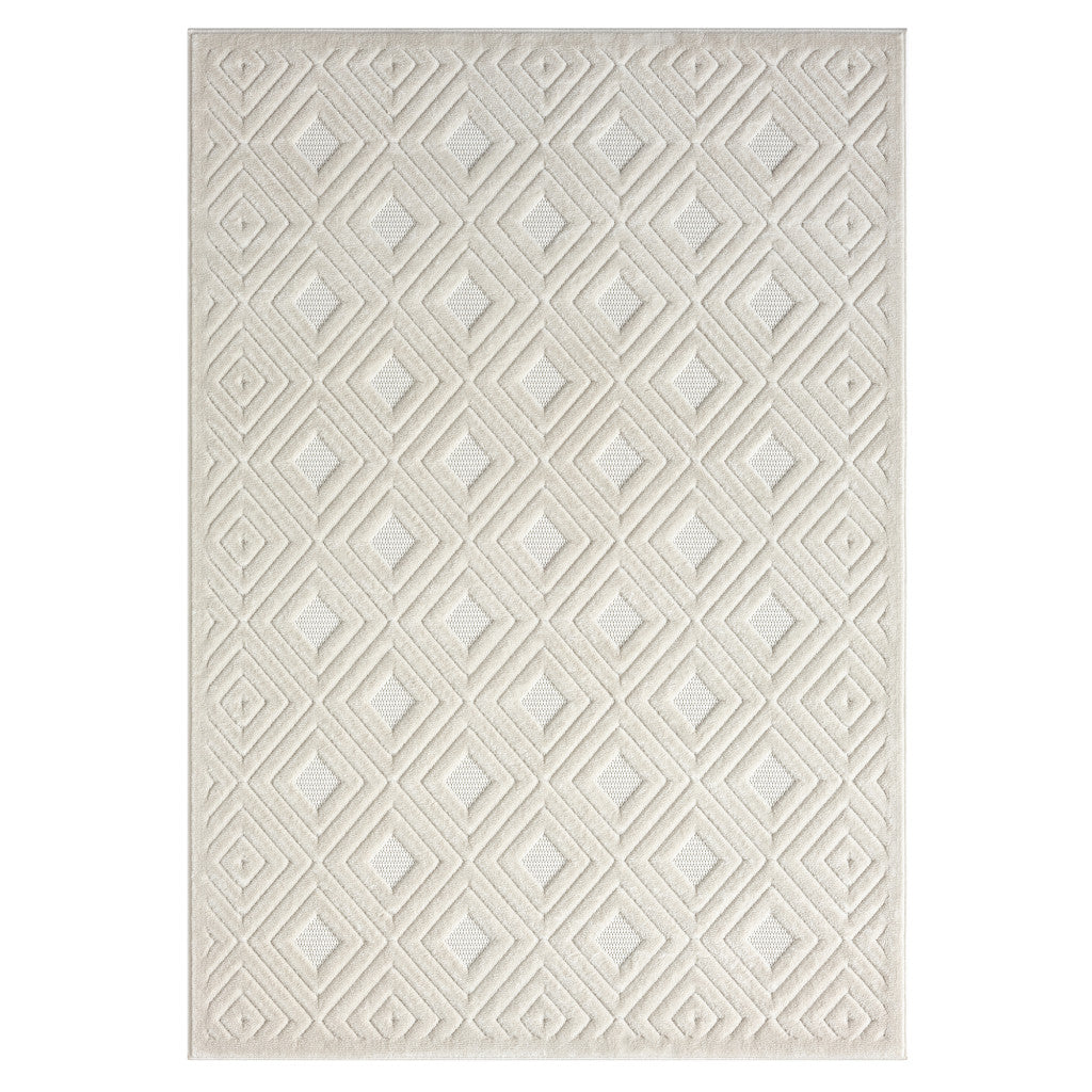 5' x 7' Ivory Geometric Area Rug