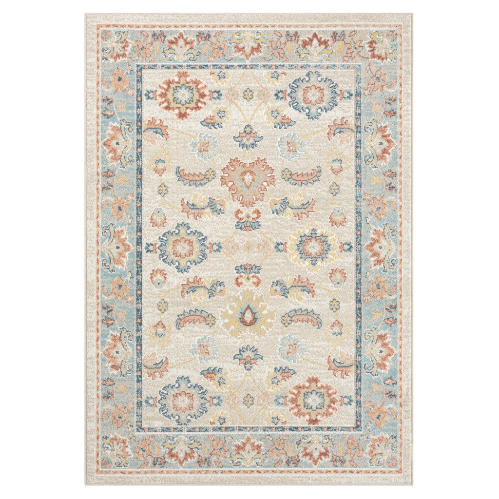 8' x 10' Ivory Abstract Area Rug