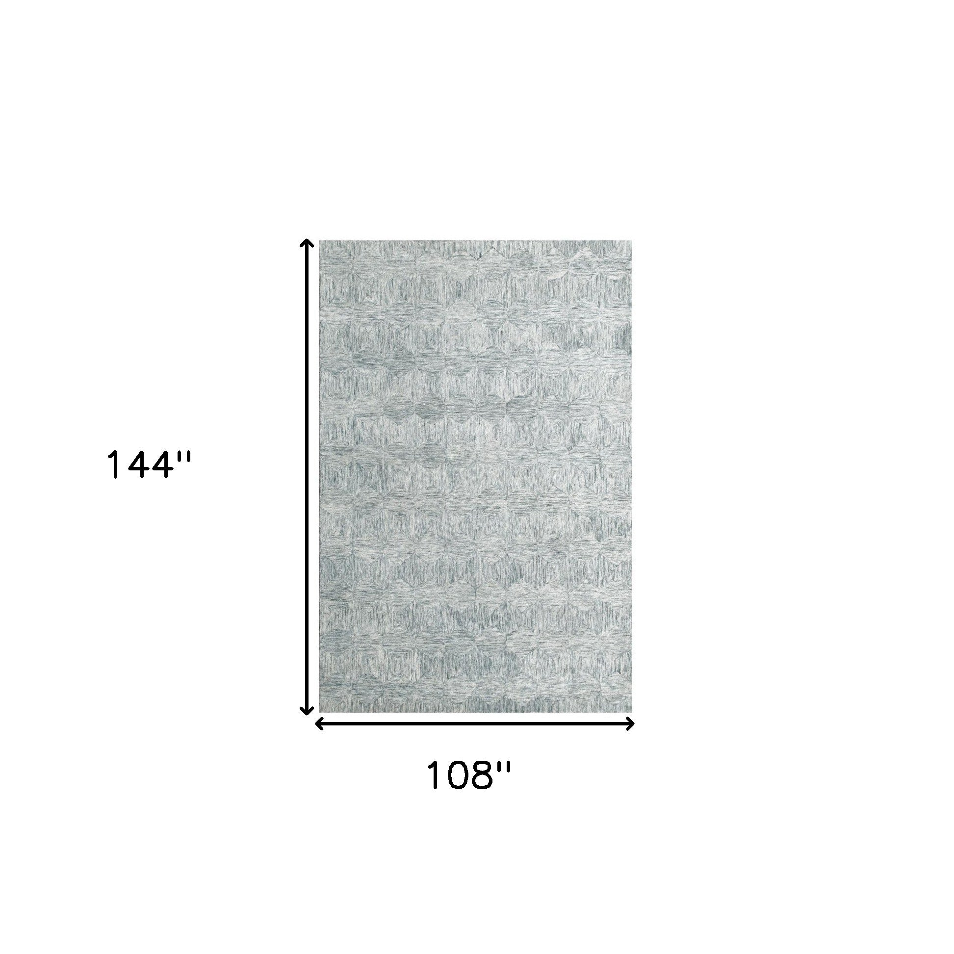 9' x 12' Silver Wool Geometric Hand Tufted Area Rug