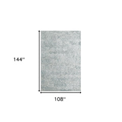 9' x 12' Silver Wool Geometric Hand Tufted Area Rug