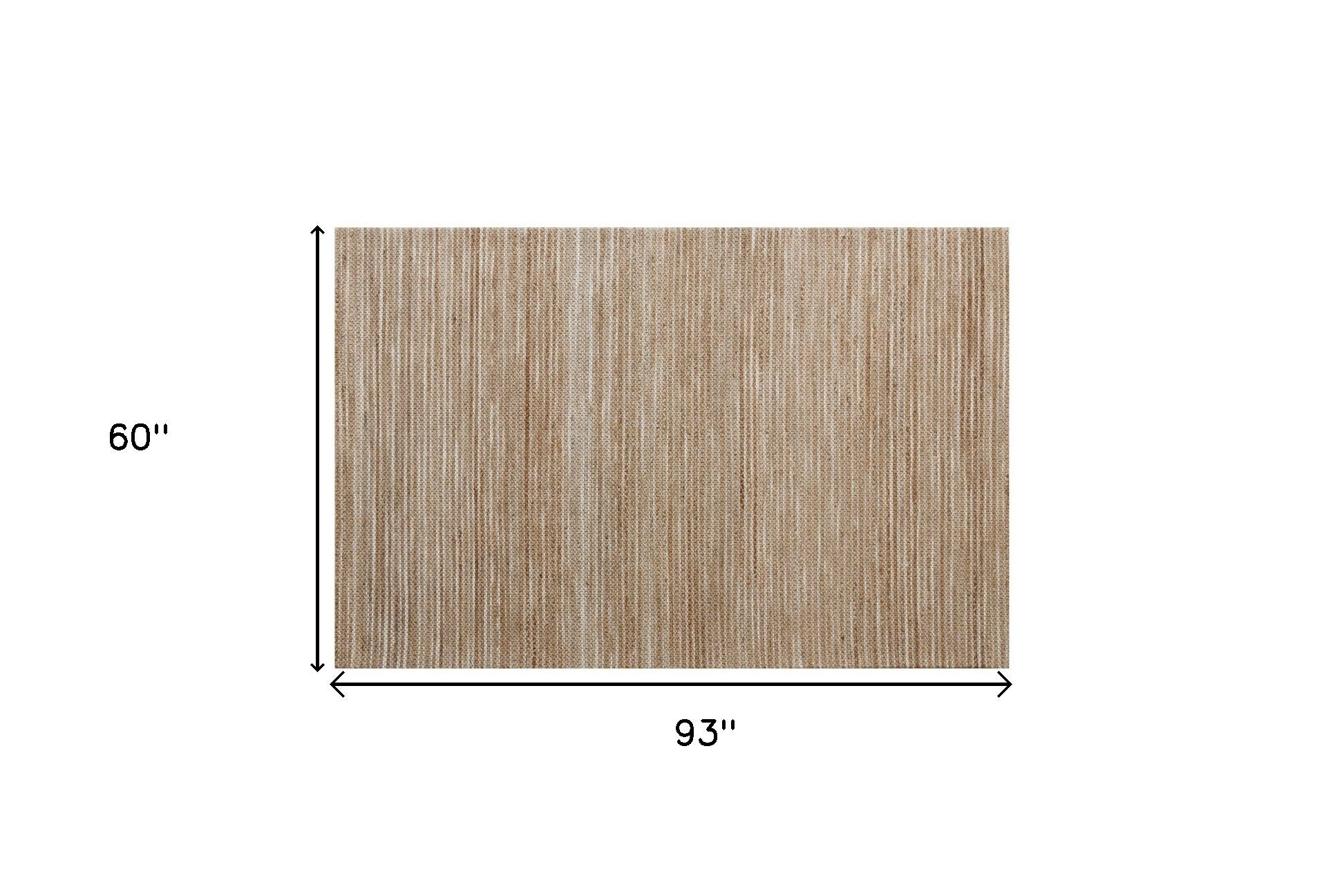 5' x 7' Beige Striped Hand Woven Area Rug