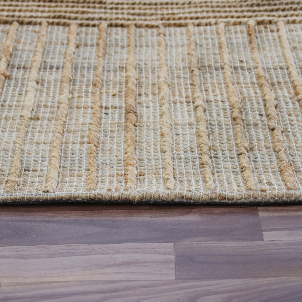 8' x 10' Brown Striped Hand Woven Area Rug
