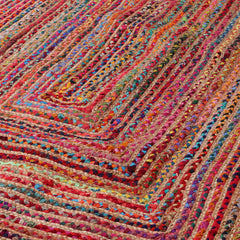 5' x 7' Tan Geometric Hand Braided Area Rug