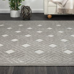 8' x 10' Gray Geometric Area Rug