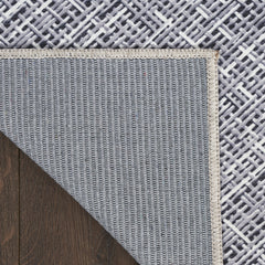 6' x 9' Gray and Ivory Abstract Power Loom Washable Non Skid Area Rug