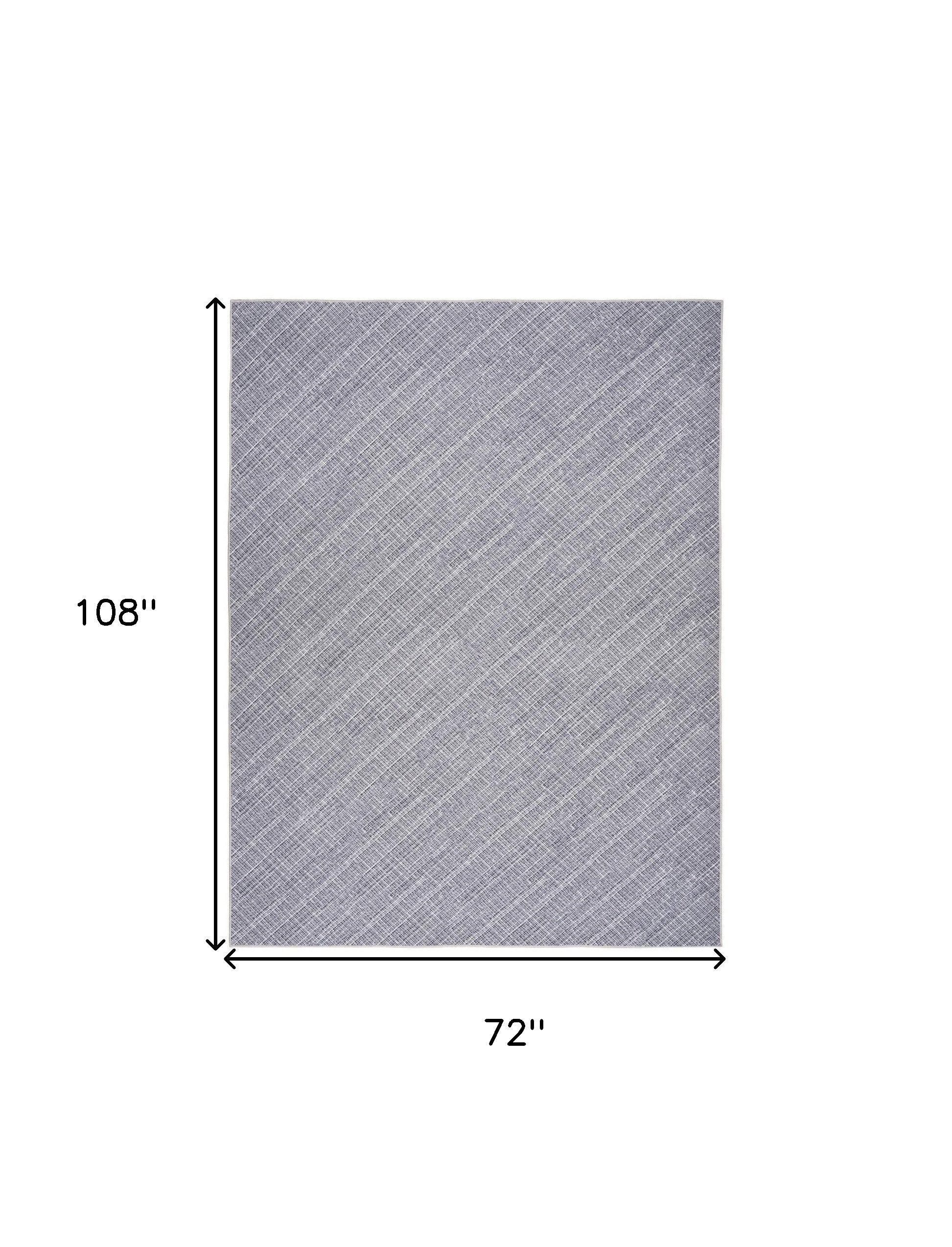6' x 9' Gray and Ivory Abstract Power Loom Washable Non Skid Area Rug