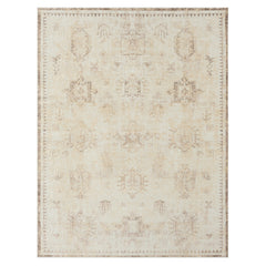 8' x 10' Beige Abstract Washable Non Skid Area Rug