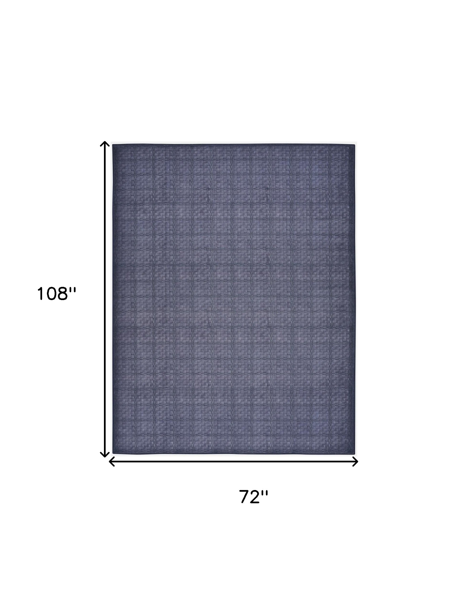 6' x 9' Blue and Gray Geometric Power Loom Washable Non Skid Area Rug