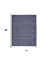 6' x 9' Blue and Gray Geometric Power Loom Washable Non Skid Area Rug