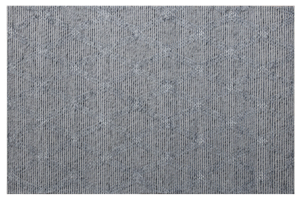 9' x 12' Blue Wool Geometric Hand Woven Area Rug