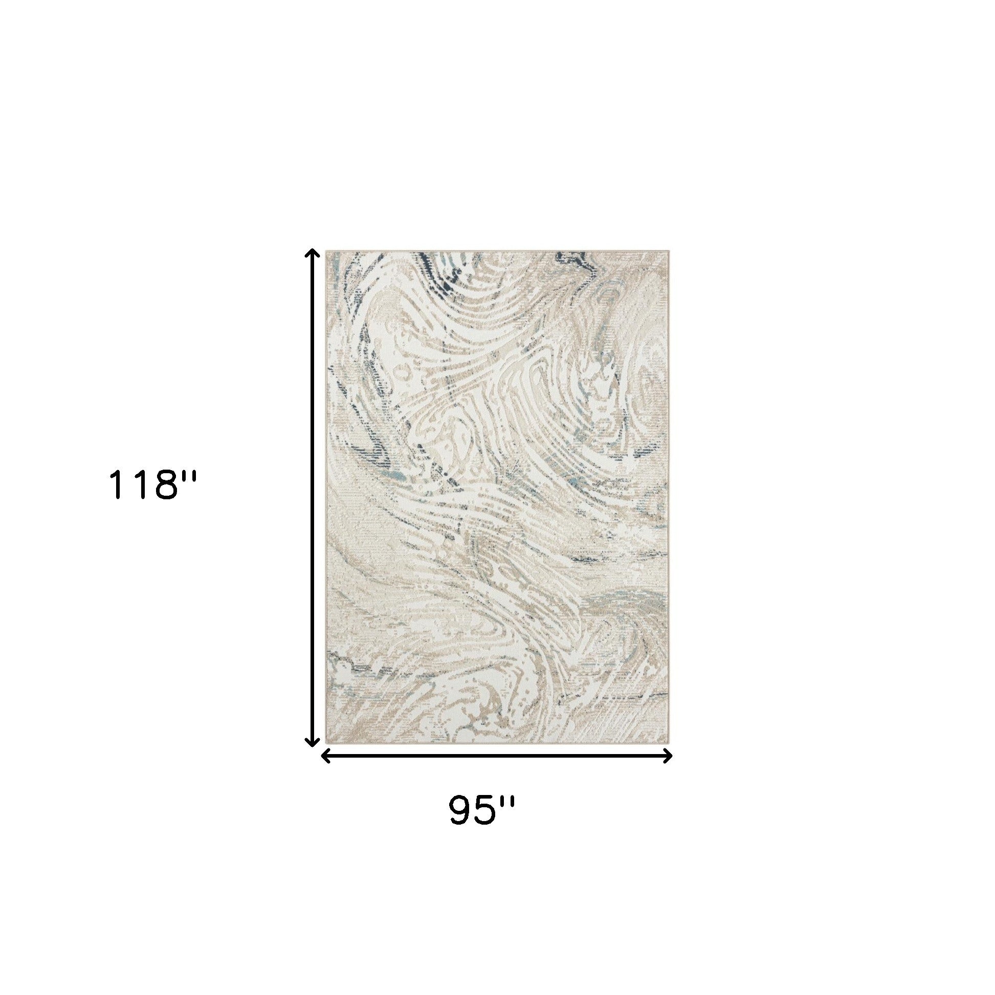 8' x 10' Gray Abstract Area Rug