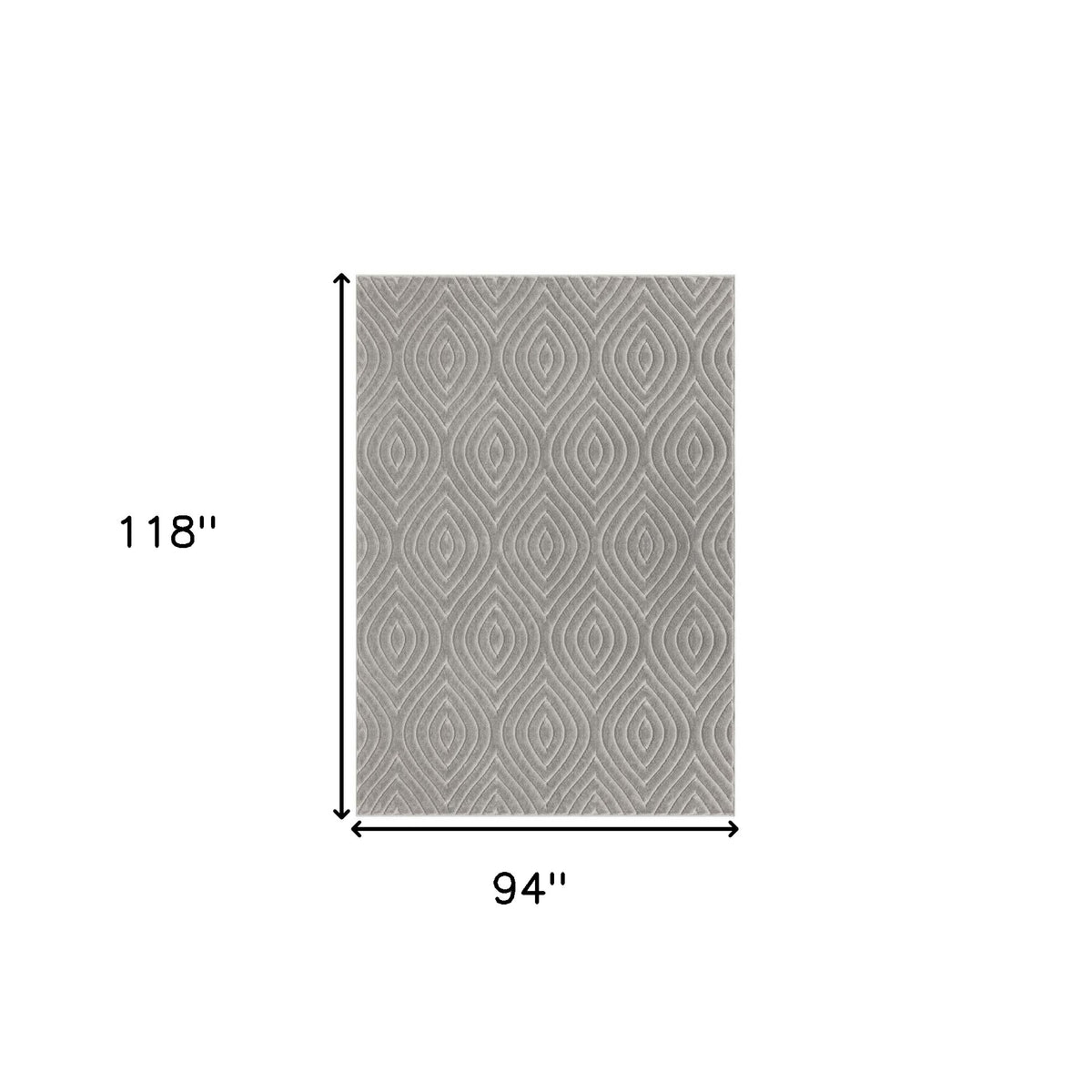 8' x 10' Gray Trellis Area Rug