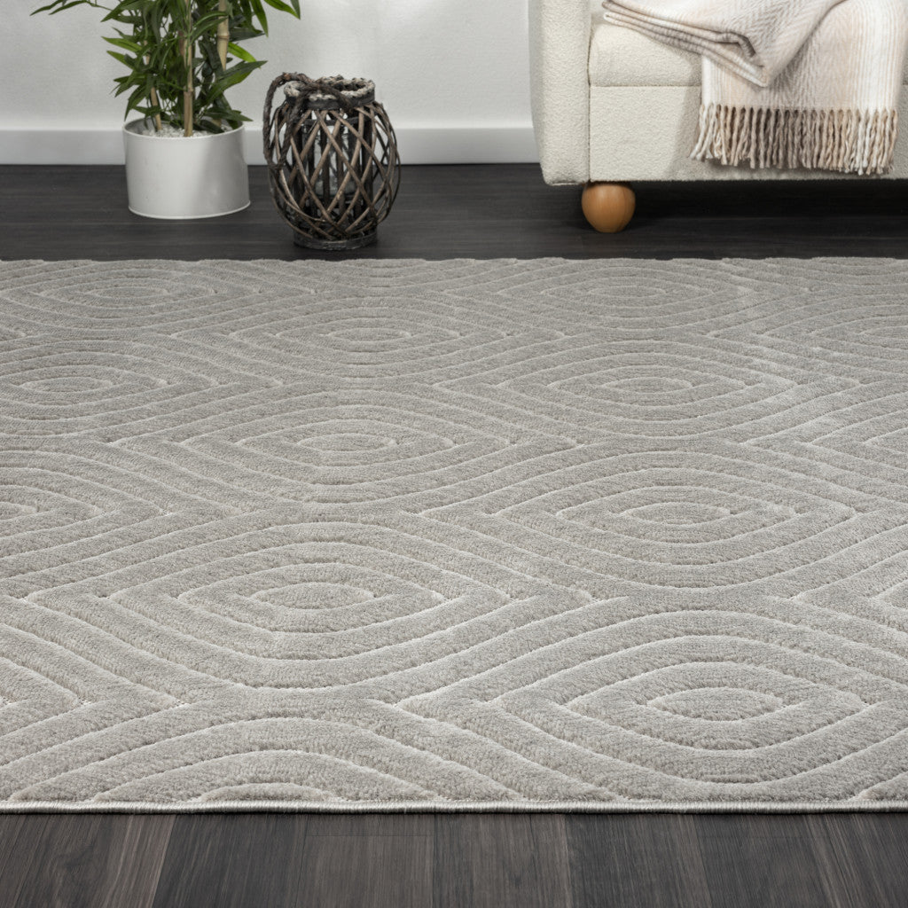 8' x 10' Gray Trellis Area Rug