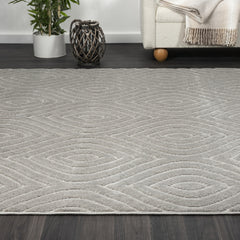 8' x 10' Gray Trellis Area Rug