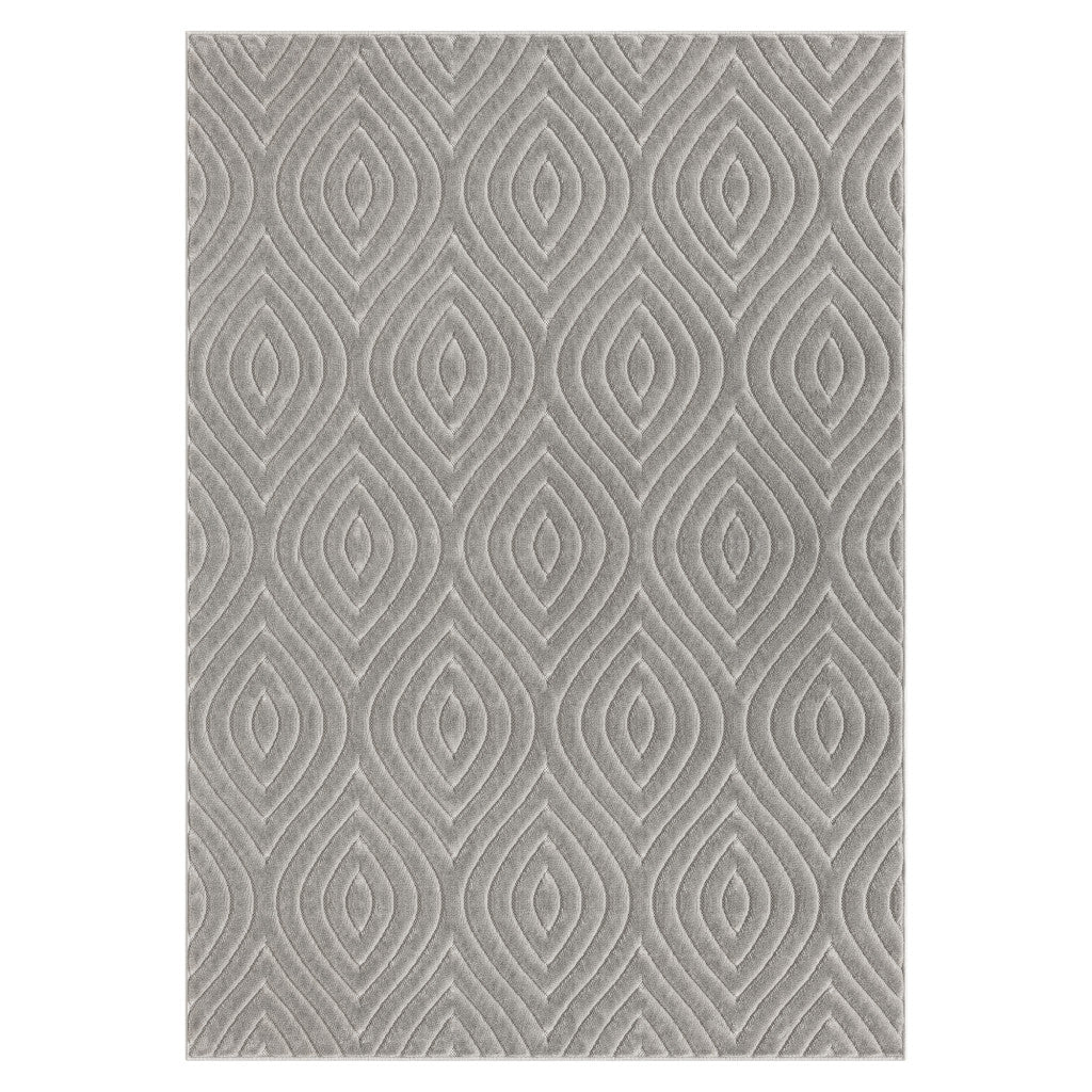8' x 10' Gray Trellis Area Rug