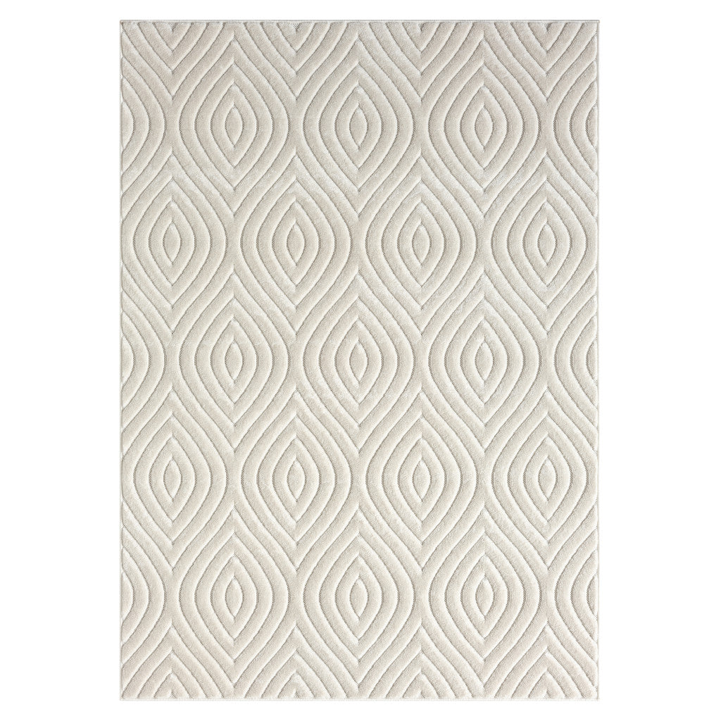 5' x 7' Ivory Trellis Area Rug
