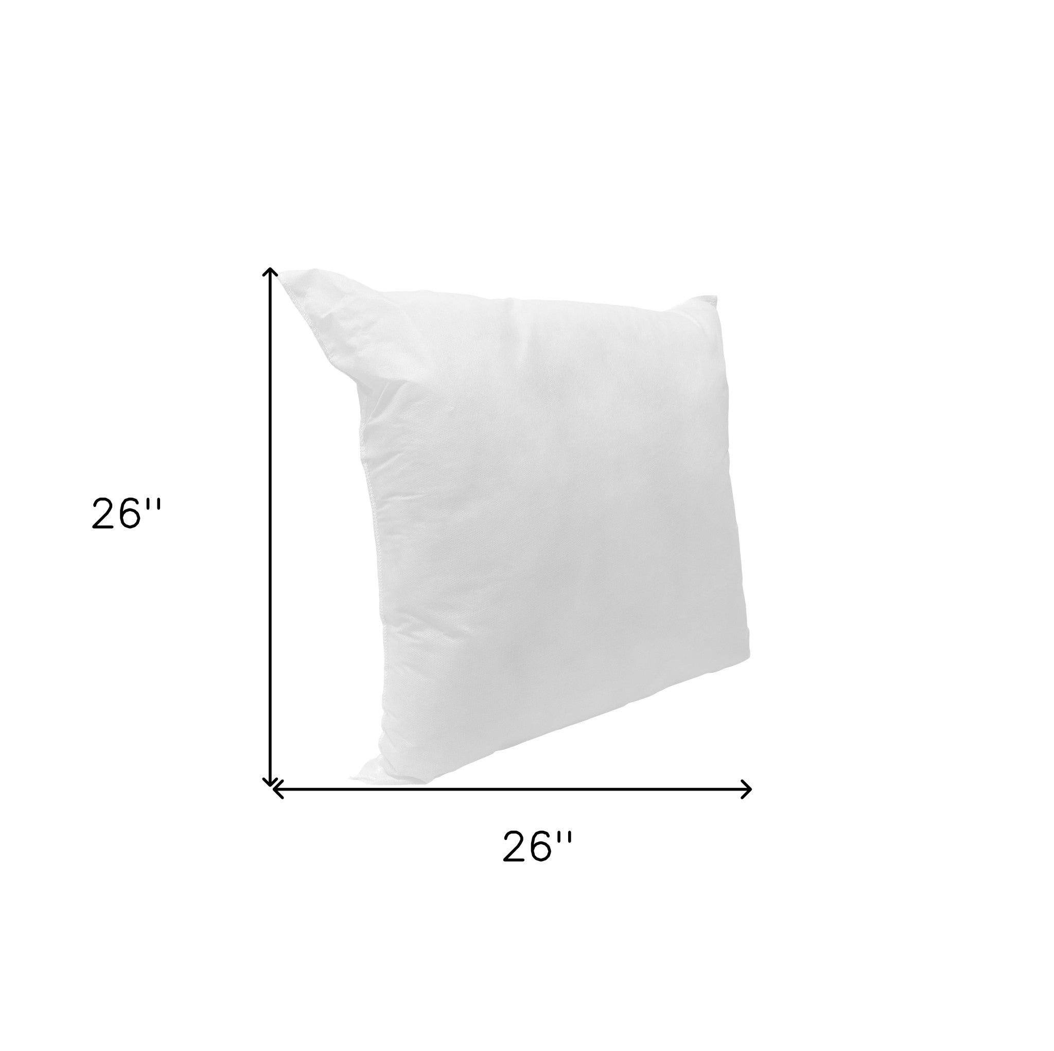 26" X 26" White Polyester Blown Seam Down Pillow Insert